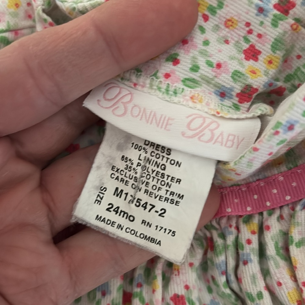Bonnie Baby Multicolor Floral Dress with Pink Accent - Picture 2 of 3